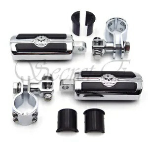 フットペグ スカルフットペグ 1 1/4インチ クランプマウント ハーレーダビッドソン ストリートグライド用 Footpegs Skull Foot Pegs 1 1/4\
