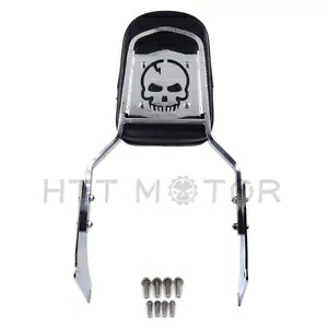 クローム スカル バックレスト シーシーバー パッド付き ホンダ シャドウエース 1100/ツアラー/セイバー用 Chrome Skull Backrest Sissy Bar w/ Pad For Honda Shadow ACE 1100/Tourer/Sabre 【並行輸入品】