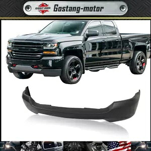 16-18 シボレー シルバラード 1500 ブラック メタル フロント バンパー フェイス バーに適合 Fit For 16-18 Chevrolet Silverado 1500 Black Metals Front Bumper Face Bar New 【並行輸入品】