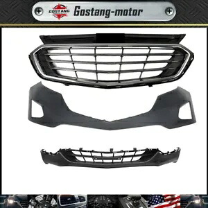 フロントバンパー & フロントアッパーグリルコンボセット 2018-2019 シボレーエクイノックスに適合 Front Bumper & Front Upper Grille Combo Set Fit For 2018-2019 Chevy Equinox 【並行輸入品】