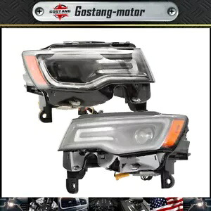 ペアヘッドライト 2017-2021 ジープグランドチェロキーハロゲン左 + 右ブラッククリア Pair Headlights For 2017-2021 Jeep Grand Cherokee Halogen Left+Right Black Clear 【並行輸入品】