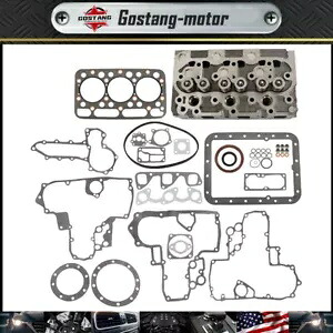 D1402 クボタ Scat Trak Bobcat 用バルブガクセットセット付き完全なシリンダーヘッド D1402 Complete Cylinder Head w/ Valves Gaksets Set for Kubota Scat Trak Bobcat 【並行輸入品】