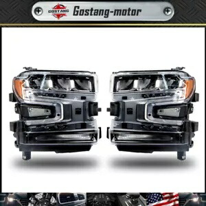 左 + 右サイド LED ヘッドライトアセンブリ 2019-2020 シボレーシルバラード 1500 Left+Right Side LED Headlight Assembly For 2019-2020 Chevrolet Silverado 1500 【並行輸入品】