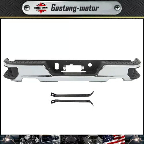 クロームカーメタル??リアバンパー新しいフィット 19-23 シボレーシルバラード GMC シエラ 1500 Chrome Car Metal Rear Bumper New Fit For 19-23 Chevy Silverado GMC Sierra 1500 【並行輸入品】