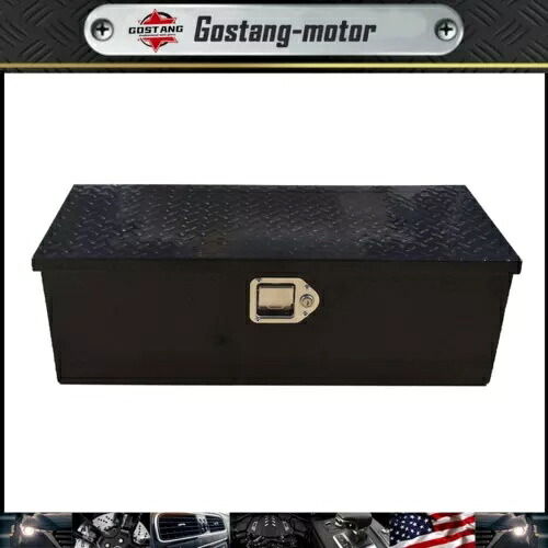 トラックピックアップRVトレーラーストレージ用30インチ立方体アルミニウムツールボックス、ブラック 30 Inch Cuboid Aluminum Tool Box for Truck Pick Up RV Trailer Storage , Black 【並行輸入品】