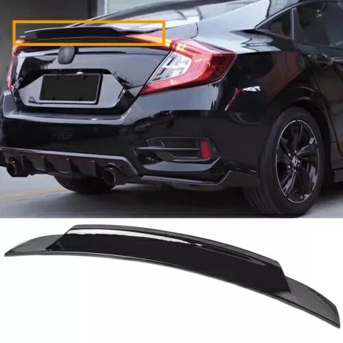 16-2021 ホンダ シビック 4DR セダン グロス BLK ハイキック ダックビル トランク スポイラー ウィング FOR 16-2021 HONDA CIVIC 4DR SEDAN GLOSS BLK HIGHKICK DUCKBILL TRUNK SPOILER WING 【並行輸入品】