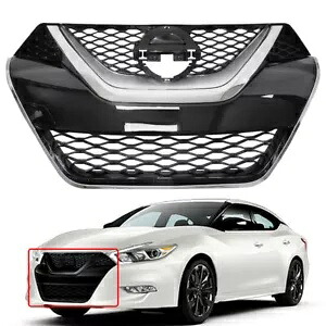 日産マキシマ 2016-2018 ABS フロントバンパーアッパーグリルグリルクローム & ブラック For Nissan Maxima 2016-2018 ABS Front Bumper Upper Grill Grille Chrome & Black 【並行輸入品】