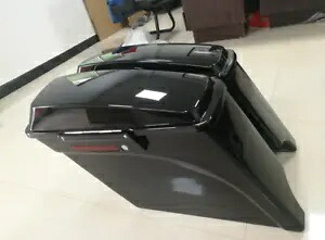 5インチ BLK ストレッチ拡張ハードサドルバッグ ハーレーツーリングモデル 93-2013 に適合 5\\\