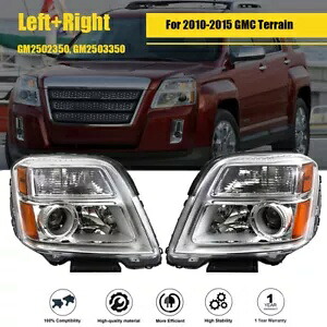 ペアセット 2010-2015 GMC テレインヘッドライト交換用ハロゲンクリアレンズ L+R Pair Set For 2010-2015 GMC Terrain Headlight Replacement Halogen Clear Lens L+R 【並行輸入品】