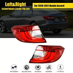 ペアテールライト 2018-2021 ホンダアコードアウターランプ L+R LED レッドリアに適合 Pair Tail Lights Fit For 2018-2021 Honda Accord Outer Lamps L+R LED Red Rear 【並行輸入品】