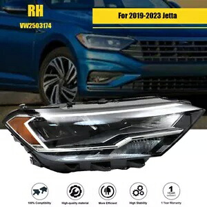 2019-2023 フォルクスワーゲン ジェッタ非プロジェクター右側ヘッドライト LED ブラックに適合 Fit For 2019-2023 Volkswagen Jetta Non-Projector Right Side Headlight LED Black 【並行輸入品】