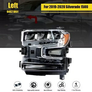 フロントヘッドライトアセンブリ LED 2019-2020 シルバラード 1500 LH シングルクリアレンズ用 Front Headlight Assembly LED For 2019-2020 Silverado 1500 LH Single Clear Lens 【並行輸入品】