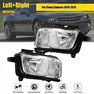 シボレーカマロ 2010-2013 ハロゲンドライバー + 助手席側ヘッドライトクリアレンズ For Chevy Camaro 2010-2013 Halogen Driver+Passenger Side Headlights Clear Lens 【並行輸入品】