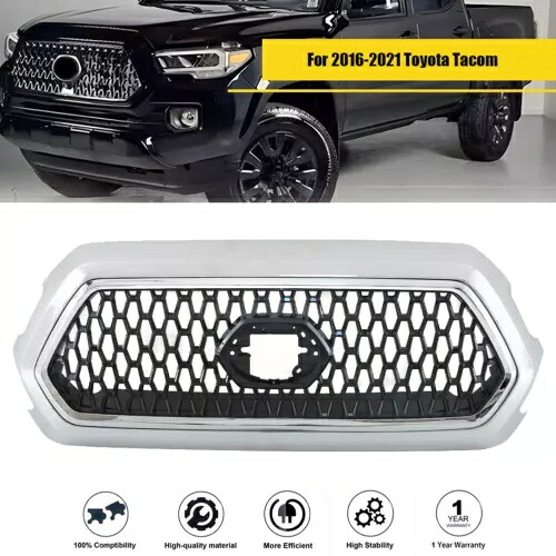 アッパーグリルバンパー新 2016-2021 トヨタ タコマ クローム グレー交換用 Upper Grille Bumper New For 2016-2021 Toyota Tacoma Chrome Gray Replacement 【並行輸入品】