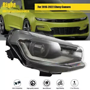 右/RH サイド HID W/LED DRL ヘッドライト ヘッドランプ ブラック 2016-2022 シボレー カマロ用 Right/RH Side HID W/LED DRL Headlight Headlamp Black For 2016-2022 Chevy Camaro 【並行輸入品】