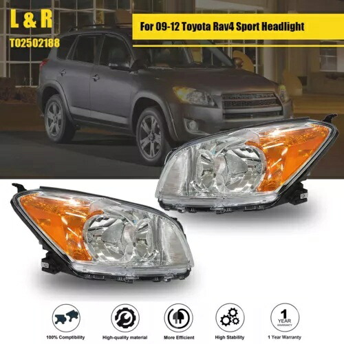09-12 トヨタ Rav4 スポーツ ヘッドランプ ヘッドライト アセンブリ LH + RH サイド クリアに適合 Fit For 09-12 Toyota Rav4 Sport Headlamps Headlight Assembly LH+RH Side Clear 【並行輸入品】