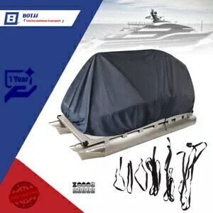ボート カバー 防水 トレーラブル ポンツーン 高耐久 生地 グレー 21 22 23 24FT Boat Cover Waterproof Trailerable Pontoon Heavy Duty Fabric Gray 21 22 23 24FT 【並行輸入品】