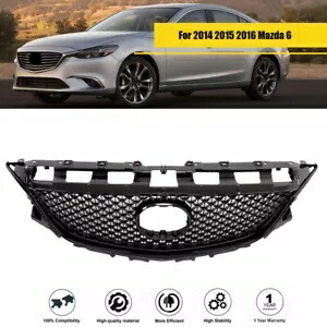 アッパーグリルバンパー 2014-2016 マツダ 6 ブラックメッシュハニカム交換用 新品 Upper Grille Bumper For 2014-2016 Mazda 6 Black Mesh Honeycomb Replacement New 【並行輸入品】