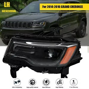 シングルプロジェクタークリアヘッドライト 2014-2016 グランドチェロキーヘッドランプ左側 Single Projector Clear Headlight For 2014-2016 Grand Cherokee Headlamp Left Side 【並行輸入品】