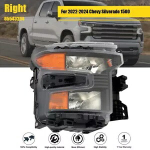 RH サイド ヘッドライト ハウジング ブラック 2022-2024 シボレー シルバラード 1500 クリア ハロゲン用 RH Side Headlight Housing Black For 2022-2024 Chevy Silverado 1500 Clear Halogen 【並行輸入品】