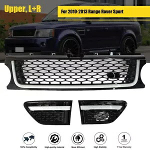 アッパーグリルバンパー 2010-2013 レンジローバースポーツ ブラッククローム交換用 Upper Grille Bumper For 2010-2013 Range Rover Sport Black Chrome Replacement 【並行輸入品】