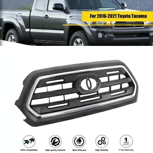 2016-2021 トヨタ タコマ マットブラック クローム プラスチック グリル交換用 新品 For 2016-2021 Toyota Tacoma Matte Black Chrome Plastic Grille Replacement New 【並行輸入品】