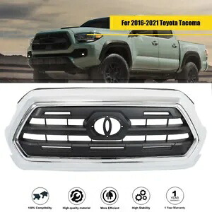 アッパーグリル シルバー成形 ブラックフレーム 2016-2021 トヨタ タコマ 53100-04540 Upper Grille Silver Molding Black Frame For 2016-2021 Toyota Tacoma 53100-04540 【並行輸入品】