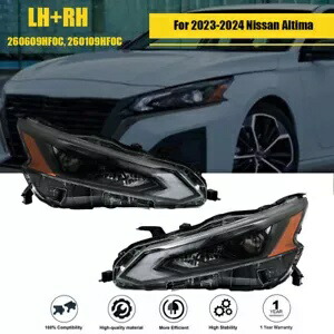 2023 2024 日産アルティマ LED ヘッドライトランプブラックハウジング左側 + 右側 For 2023 2024 Nissan Altima LED Headlights Lamps Black Housing Left+Right Side 【並行輸入品】