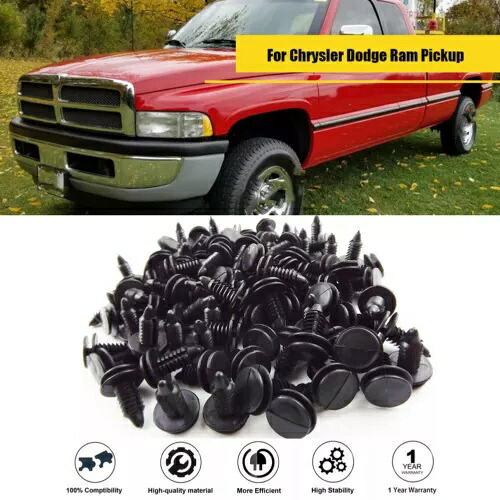 新しいクライスラーダッジラムピックアップ 100 個ドアパネルプラスチッククリップファスナー New For Chrysler Dodge Ram Pickup 100Pcs Door Panel Plastic Clip Fasteners 【並行輸入品】