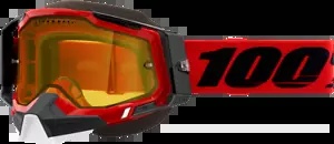 100% Racecraft 2 スノー ゴーグル レッド - イエロー レンズ 100% Racecraft 2 Snow Goggles Red - Yellow Lens 【並行輸入品】