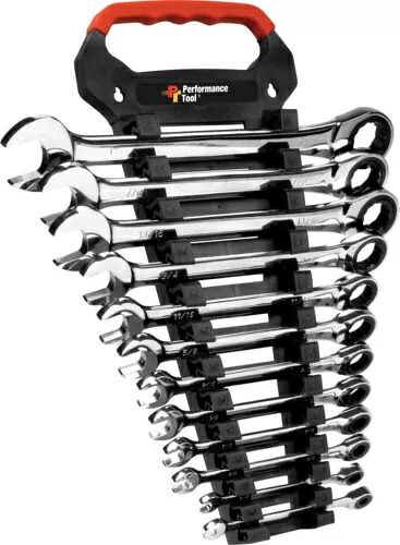 パフォーマンスツール 12点SAEラチェットレンチセット Performance Tool 12 Pc SAE Ratchet Wrench Set 【並行輸入品】