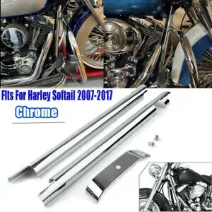 ダウンチューブフロントフレームカバーアクセントトリムハーレーファットボーイソフテイルデラックスカスタム Down Tube Front Frame Covers Accent Trim For Harley Fatboy Softail Deluxe Custom画像