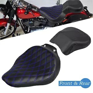 ブルーステッチ運転席助手席ピリオンシートハーレーファットボーイ07-17 EFI FLSTFI用 Blue Stitching Driver Passenger Pillion Seat For Harley Fat Boy 07-17 EFI FLSTFI 【並行輸入品】｜カスタムパーツ WORLD倉庫