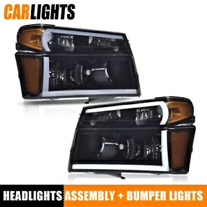 LED DRL スモークヘッドライト + バンパーライト 2004-12 GMC キャニオン/シボレー コロラドに適合 LED DRL Smoke Headlights+Bumper Lights Fit For 2004-12 GMC Canyon/Chevy Colorado 【並行輸入品】 45,045円
