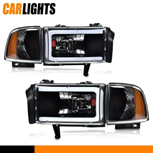 1994-02 ダッジラム 1500 2500 3500 LED チューブ C ライトバーヘッドライトランプに適合 Fit For 1994-02 Dodge Ram 1500 2500 3500 LED Tube C Light Bar Headlights Lamps 【並行輸入品】
