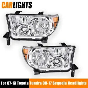 ヘッドライト アンバー コーナー クローム 2007-2013 トヨタ タンドラ 2008-2017 セコイアに適合 Headlights Amber Corner Chrome Fit For 2007-2013 Toyota Tundra 2008-2017 Sequoia 【並行輸入品】