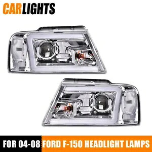 2X ホワイトクリア LED DRL プロジェクターヘッドライト/ランプ 04-08 フォード F-150/マーク LT に適合 2X White Clear LED DRL Projector Headlight/lamp Fit For 04-08 Ford F-150/Mark LT 【並行輸入品】
