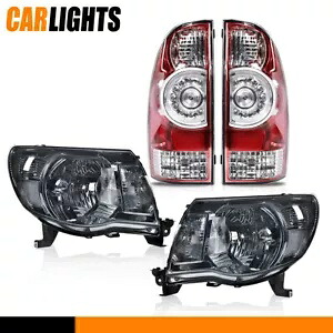 トヨタ 05-11 タコマピックアップ 4 個スモークヘッドライト & レッドテールライトランプに適合 Fit For Toyota 05-11 Tacoma Pickup 4PCS Smoke Headlights & Red Tail Lights Lamps 【並行輸入品】
