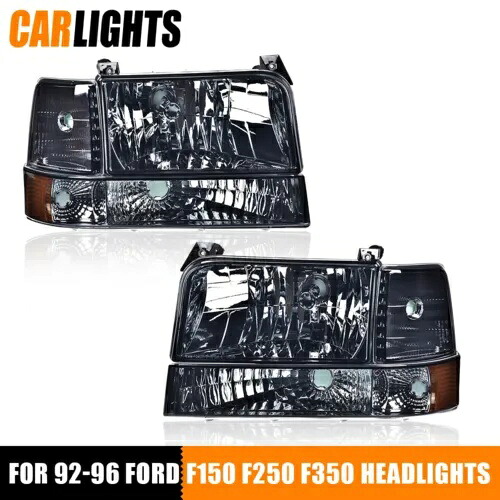 バンパークロームハイ/ロービームヘッドライトアンバーコーナーフィット92-96フォードF150-350 Bumper Chrome High/Low Beam Headlights Amber Corner Fit For 92-96 Ford F150-350 【並行輸入品】