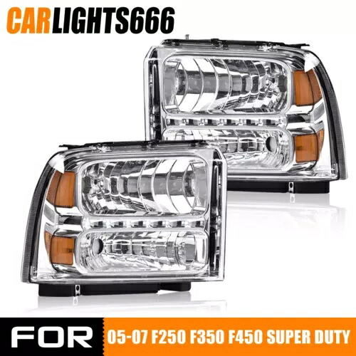 クロームヘッドライトランプ 2005-07 フォード F-250 F-350 F-450 F-550 スーパーデューティーに適合 Chrome Headlights Lamp Fit For 2005-07 Ford F-250 F-350 F-450 F-550 Super Duty 【並行輸入品】 42,185円
