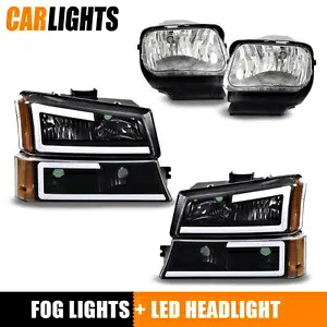 2003-2006 シボレーシルバラードアバランチ LED DRL ヘッドライト + フォグライトセット新品に適合 Fit For 2003-2006 Chevy Silverado Avalanche LED DRL Headlight+Fog Light Set New 【並行輸入品】