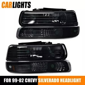 2X L+R ヘッドライト + 信号灯 99-02 シボレー シルバラード 00-06 タホ サバーバンに適合 2X L+R Headlight+Signal Light Fit For 99-02 Chevy Silverado 00-06 Tahoe Suburban 【並行輸入品】