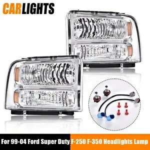 99-04 フォード スーパー デューティ F250-F450 ハロゲン エクスカーション コンバージョン ヘッドライトに適合。 Fit For 99-04 Ford Super Duty F250-F450 Halogen Excursion Conversion Headlights 【並行輸入品】