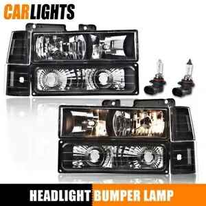 1994-98 GMC C10 C/K シエラクリアレンズヘッドライトバンパーコーナーライトに適合 Fit For 1994-98 GMC C10 C/K Sierra Clear Lens Headlights Bumper Corner Lights 【並行輸入品】