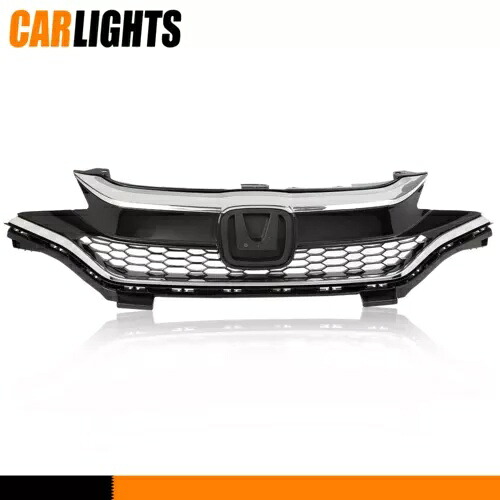 2018-20 ホンダフロントバンパーアッパークロームハニカムグリルグリル新品に適合 Fit For 2018 - 20 Honda Front Bumper Upper Chrome Honeycomb Grille Grill New 【並行輸入品】