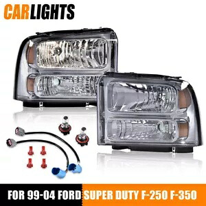 2X スモークエクスカーション変換ヘッドライト 99-04 フォード F250 F350 スーパーデューティーに適合 2X Smoke Excursion Conversion Headlights Fit For 99-04 Ford F250 F350 Super Duty 【並行輸入品】