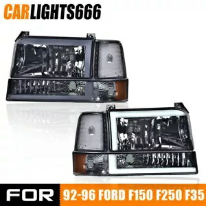 スモークレンズ LED DRL ヘッドライト 1992-1996 フォード F150 F250 F350 スーパーデューティーに適合 Smoke Lens LED DRL Headlights Fit For 1992-1996 Ford F150 F250 F350 Super Duty 【並行輸入品】