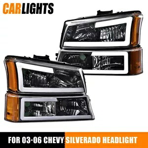 2003-07 シボレー シルバラード クリア アバランチ ヘッドライト バンパー ランプ LED DRL に適合 Fit For 2003-07 Chevy Silverado Clear Avalanche Headlights Bumper Lamps LED DRL 【並行輸入品】