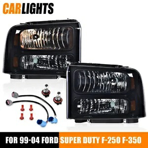 クリア防水ヘッドライト 電球付き 99-04 フォード スーパー デューティ F250-F450 ピックアップに適合 Clear Waterproof Headlight W/Bulb Fit For 99-04 Ford Super Duty F250-F450 Pickup 【並行輸入品】