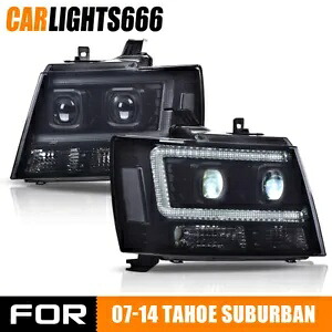2007-2014 シボレー タホ サバーバン アバランチ スモーク LED DRL ヘッドライトランプに適合。 FIT FOR 2007-2014 CHEVY TAHOE SUBURBAN AVALANCHE SMOKED LED DRL HEADLIGHT LAMPS 【並行輸入品】